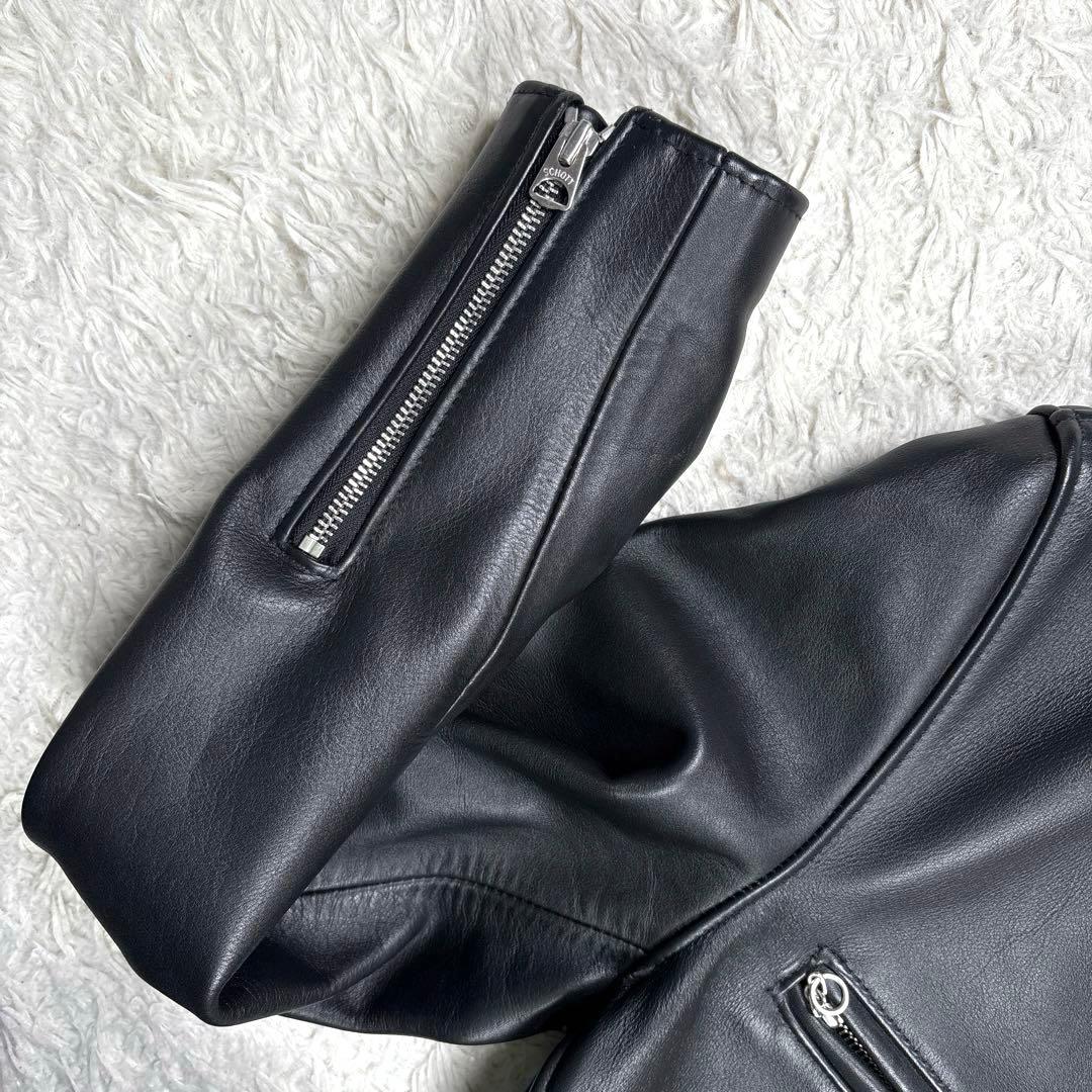 ✨美品・641XX✨ショット　シングル　ライダースジャケット　ブラック　7009