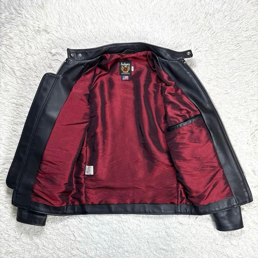 ✨美品・641XX✨ショット　シングル　ライダースジャケット　ブラック　7009