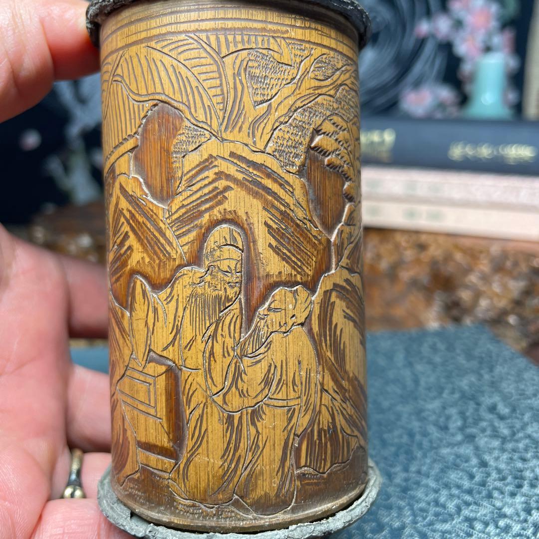 錫製 茶筒 中国古茶道具 古美術 茶葉保存容器