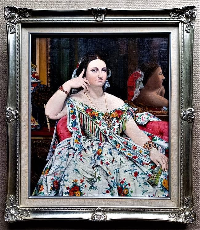 伊藤和生　アングル作「座るモワテシエ夫人の肖像」油彩画にて模写 Ｆ10号 額装