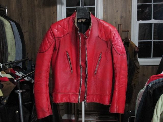 ヴィンテージ ルイスレザー ファントム 赤 パデッド ライダース 1970’S