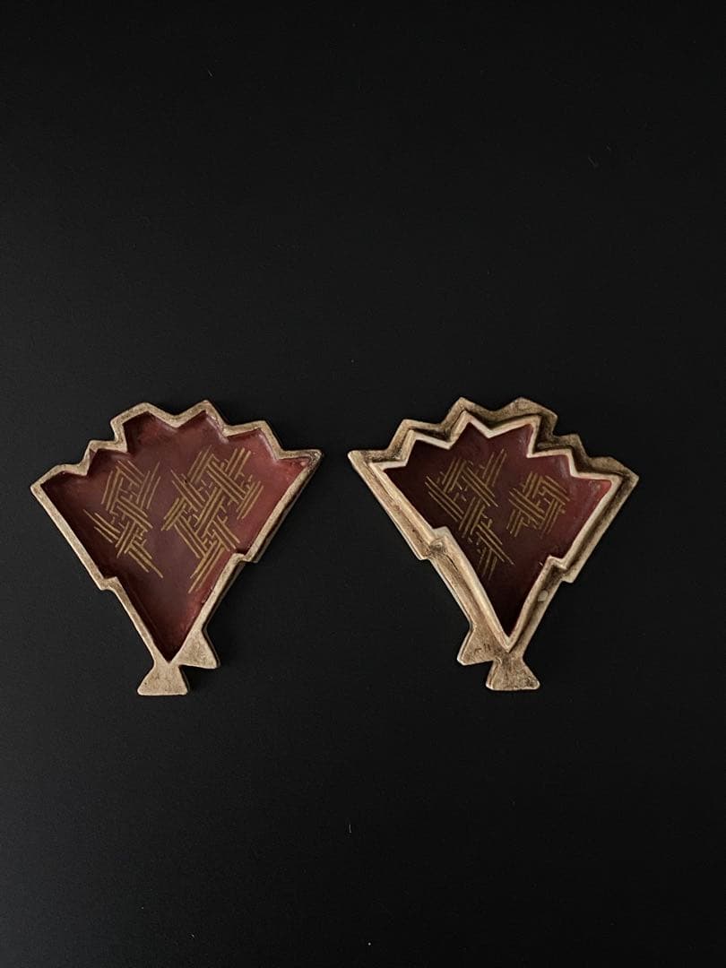 仁清印 香合 開扇文 京焼 色絵