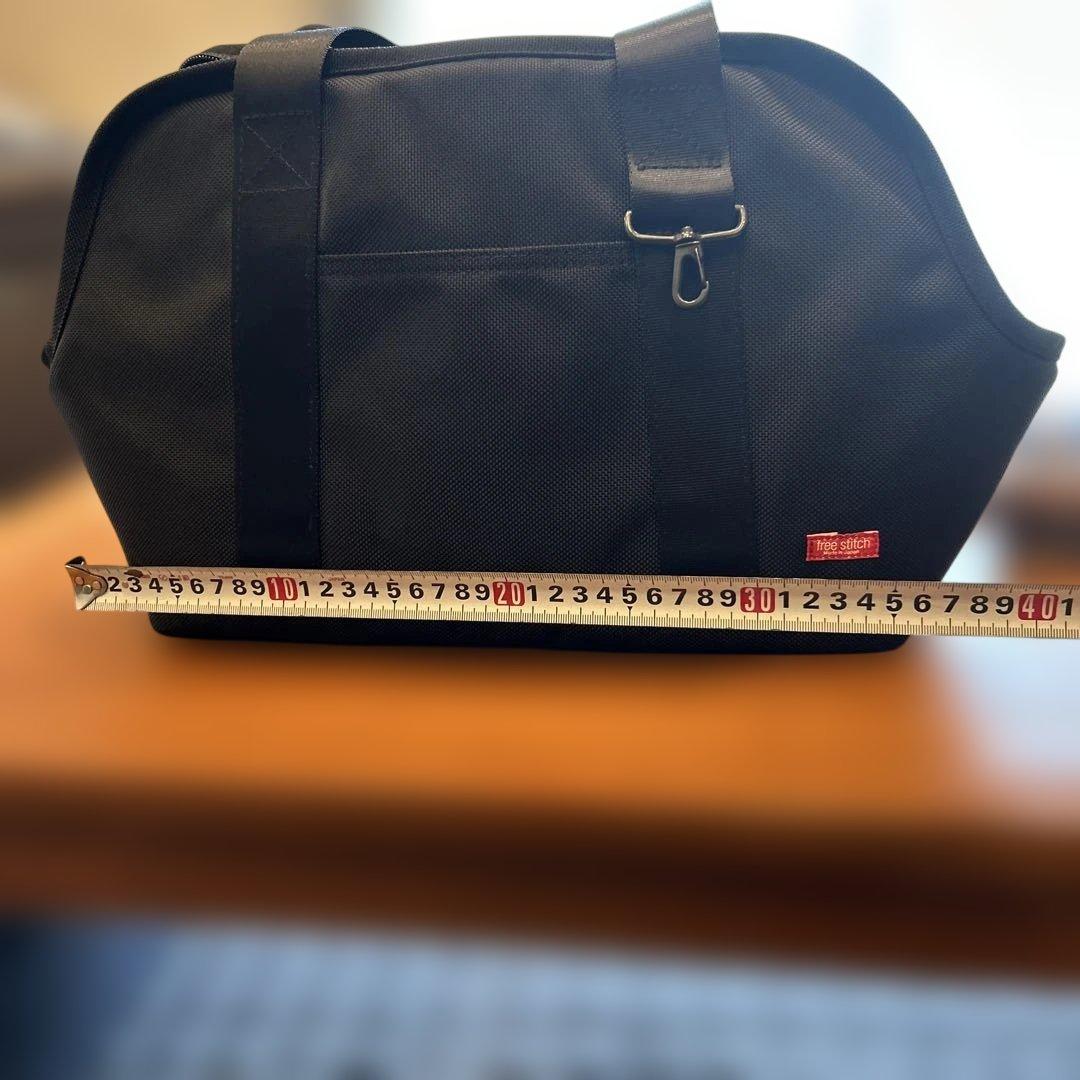 free stitch ブラック ナイロン キャリーバッグ