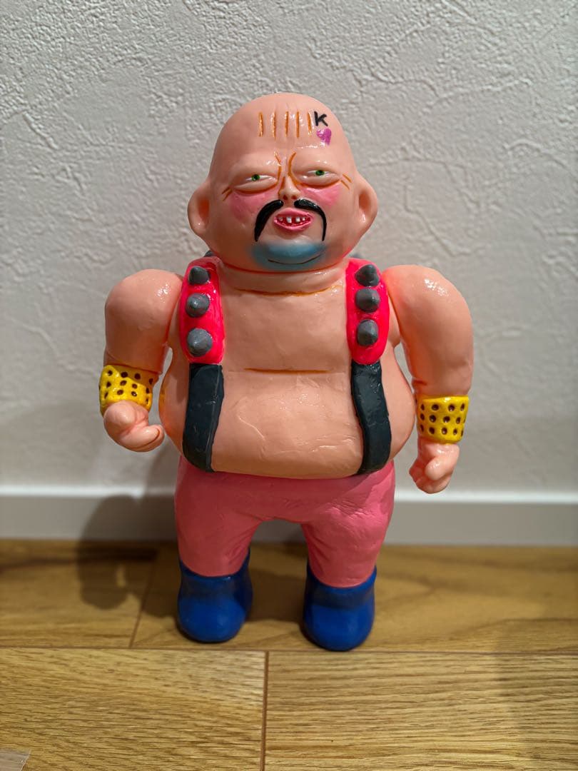 デハラユキノリ 粘度百裂拳 ハート様 美品 約22㌢ 北斗の拳 ソフビ