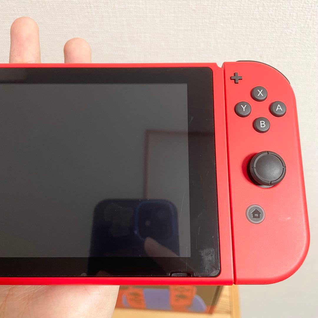 【極美品】Nintendo Switch マリオレッド×ブルー 保護フィルム付き