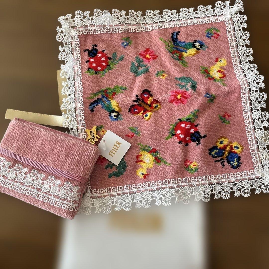 フェイラーハイジ近沢レースコラボ ハンカチ＆ティッシュポーチ【新品】