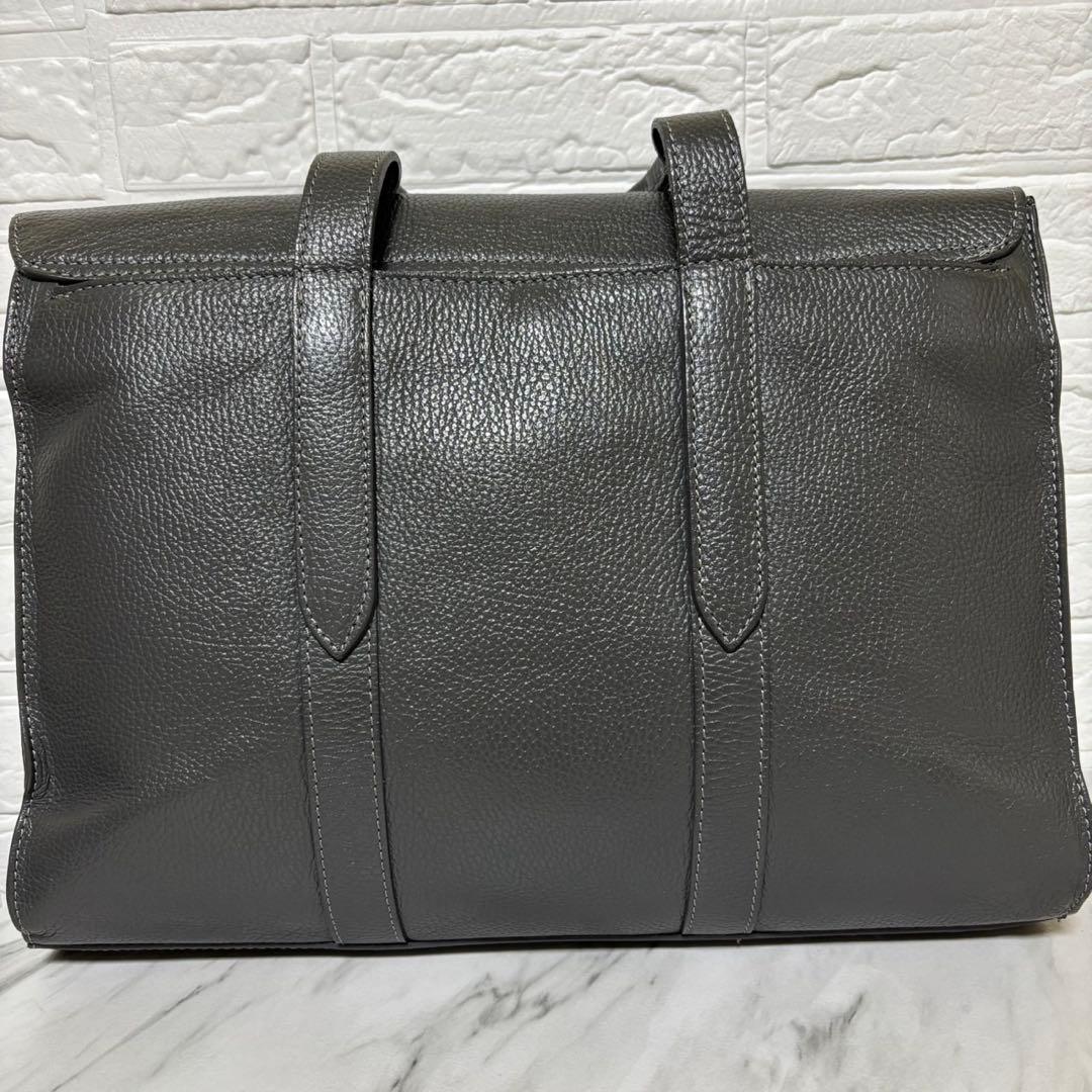 【新品未使用】　ボルサインペレ ビジネスバッグ　本革レザー シボ革 A4 グレー