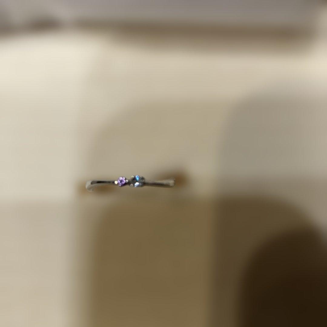 4℃ 18金　ホワイトゴールド　ピンキーリング　3号