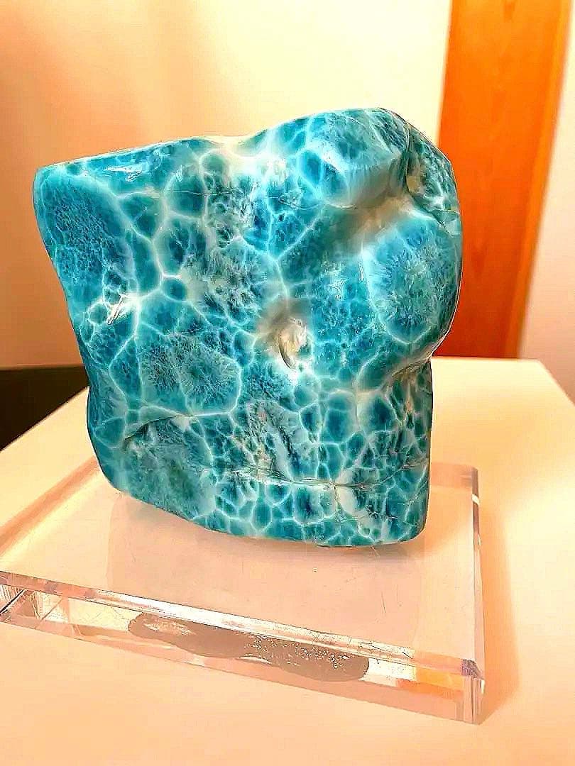 激レア！ラリマー原石　716g 鑑別書付き