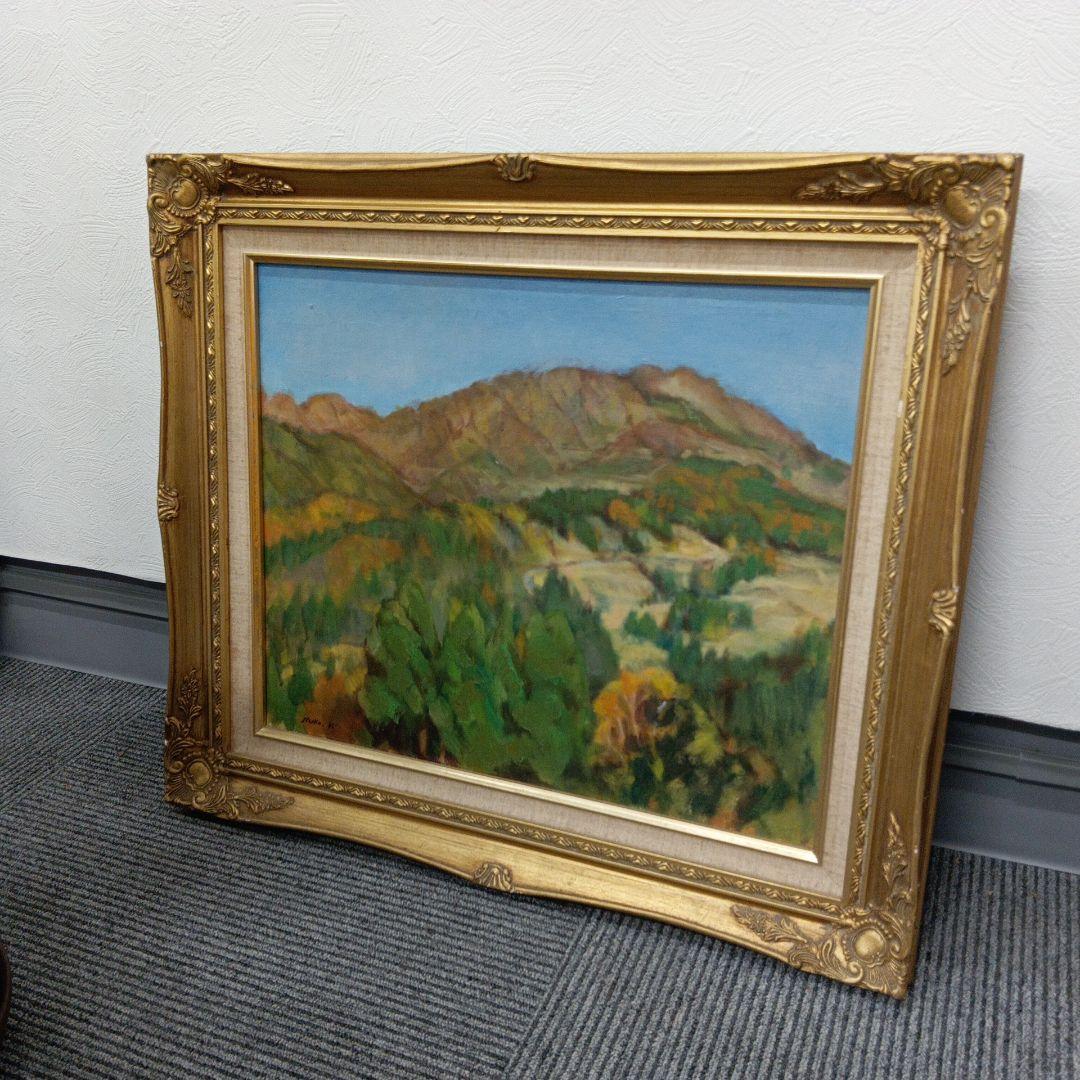 油彩風景画 山岳風景 晩秋