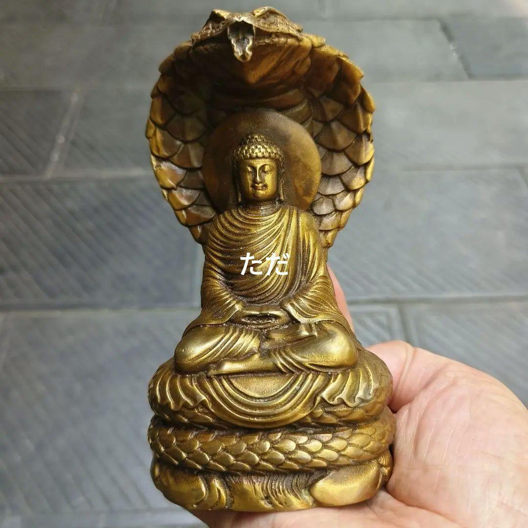 仏教美術 仏像 蛇護仏陀銅像 釈迦牟尼仏仏像 銅製品 工芸品 置物