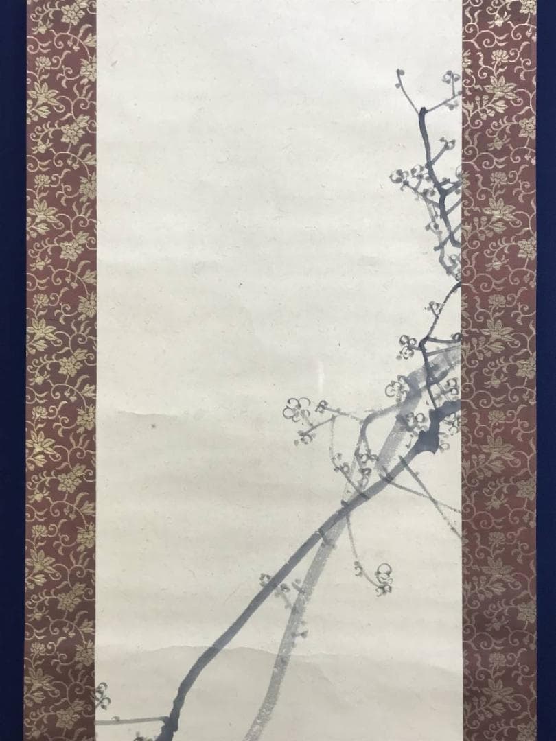 【真作】岡本豊彦/蝋梅に雀図/梅に小鳥図/花鳥図/掛軸/名家伝来/AD-887