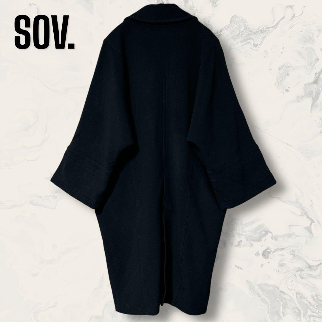 SOV. ドルマン スリーブ オーバーサイズ コート ブラック ダブスタ