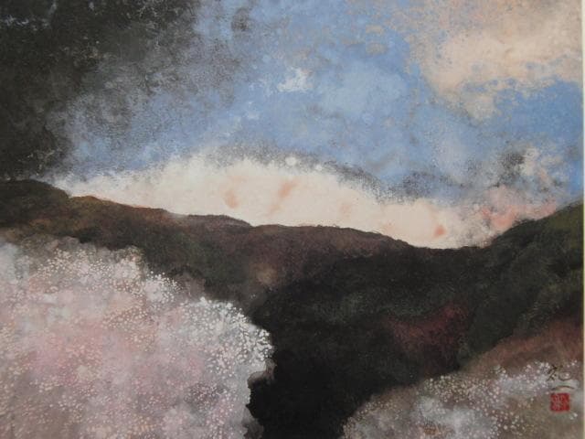 土屋禮一、【花の里】、希少な額装用画集より、美品、新品額装付