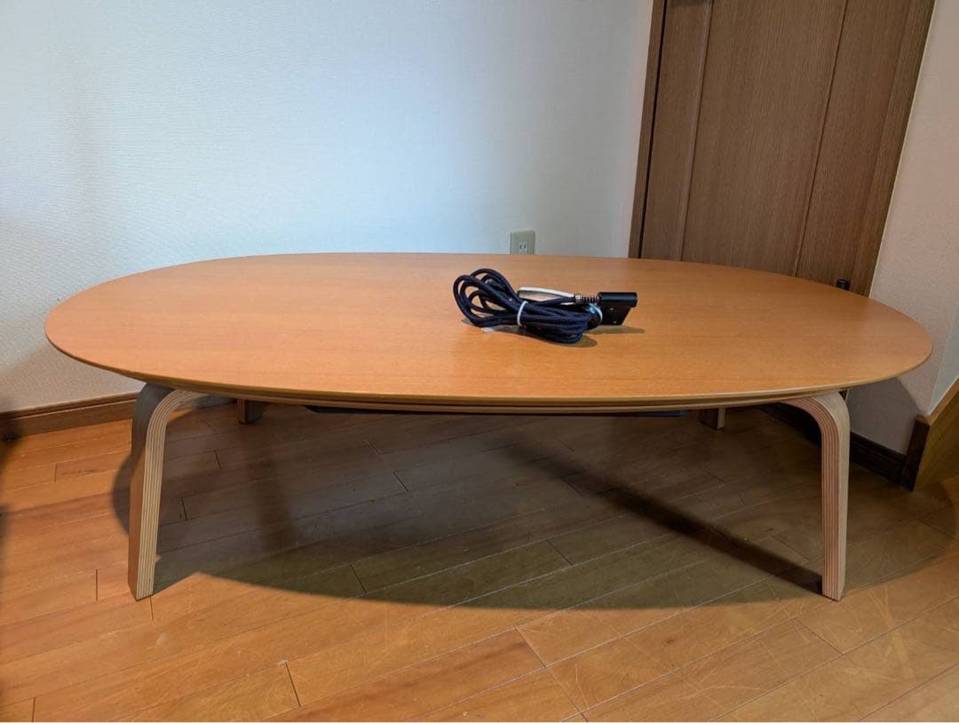 ■送料込■無印良品 木製楕円こたつ 曲木脚 フラットヒーター 暖房器具