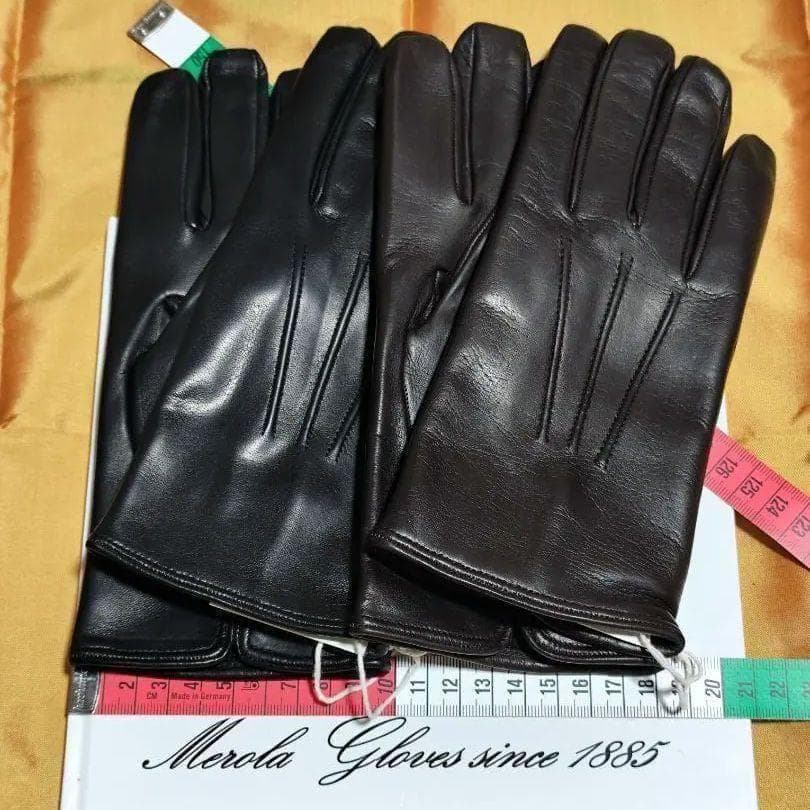 値下げ 一部完売 メローラ ナッパ黒 カシミア黒 革手袋 グローブ MEROLA