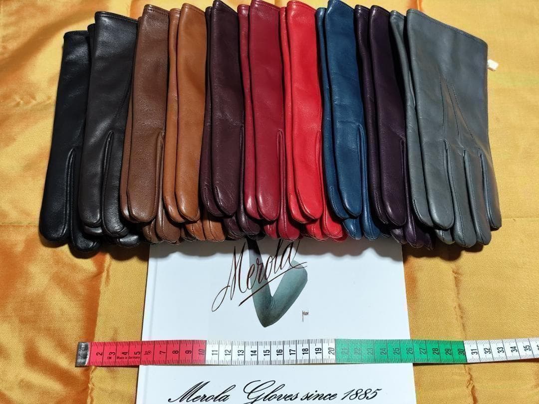 値下げ 一部完売 メローラ ナッパ黒 カシミア黒 革手袋 グローブ MEROLA