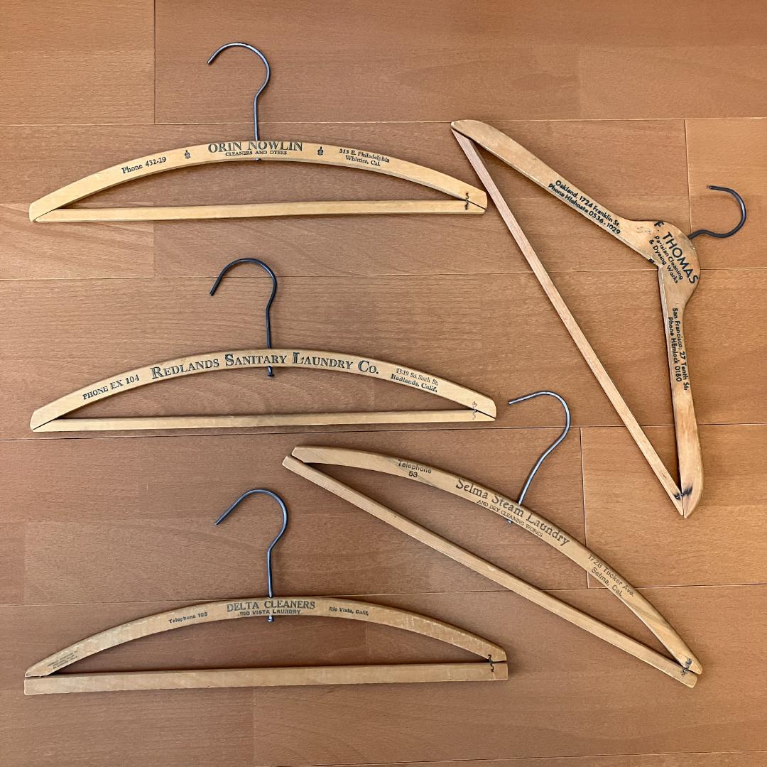 USA広告入ハンガー5本★vintage／アメリカ／California