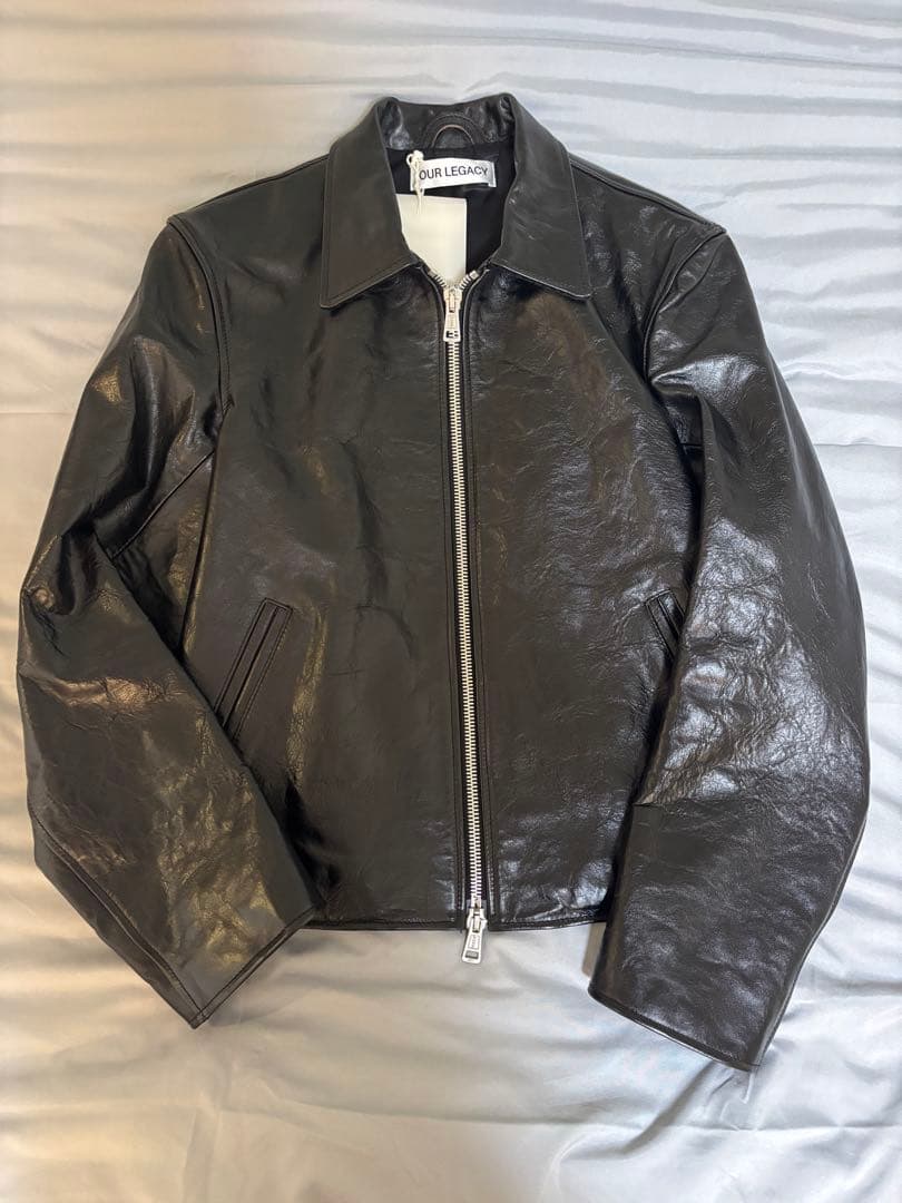 ち*ん様 レザーライダース ミニジャケットMini jacket 46ショート丈