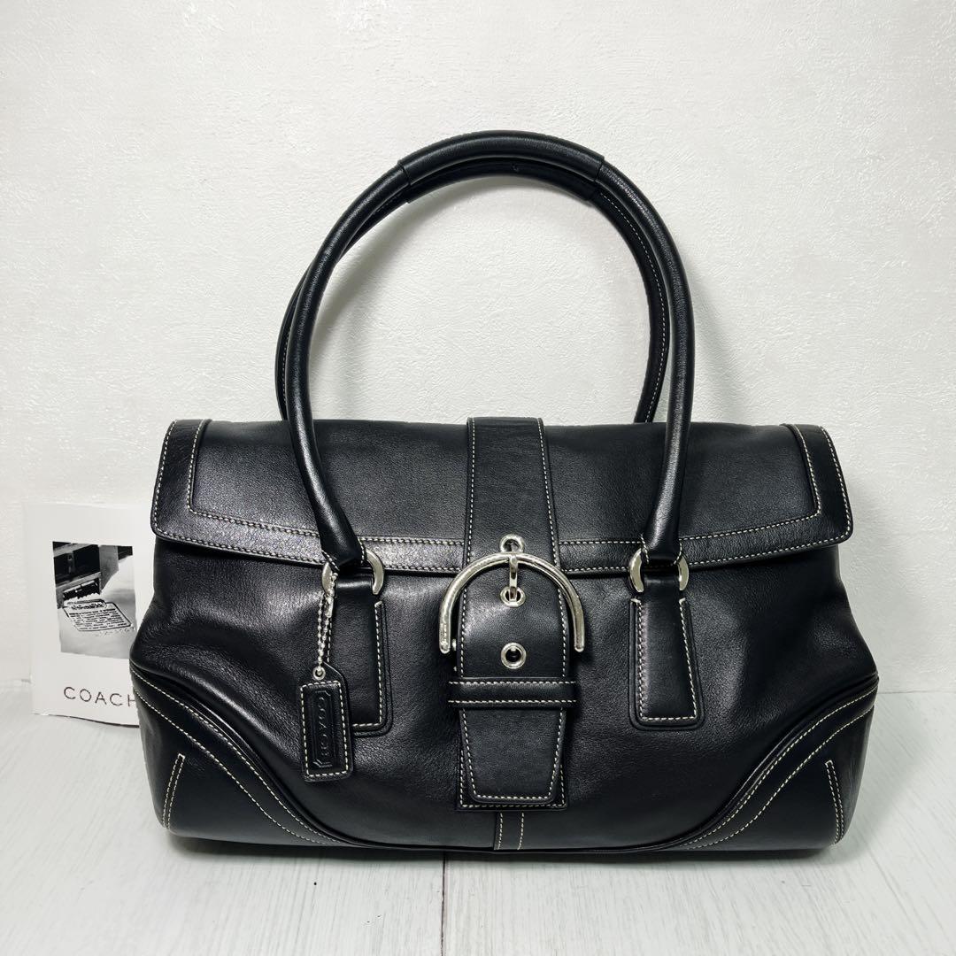 COACH ハンドバッグ　ステッチ ベルト ソーホー レザー 金具 肩掛け