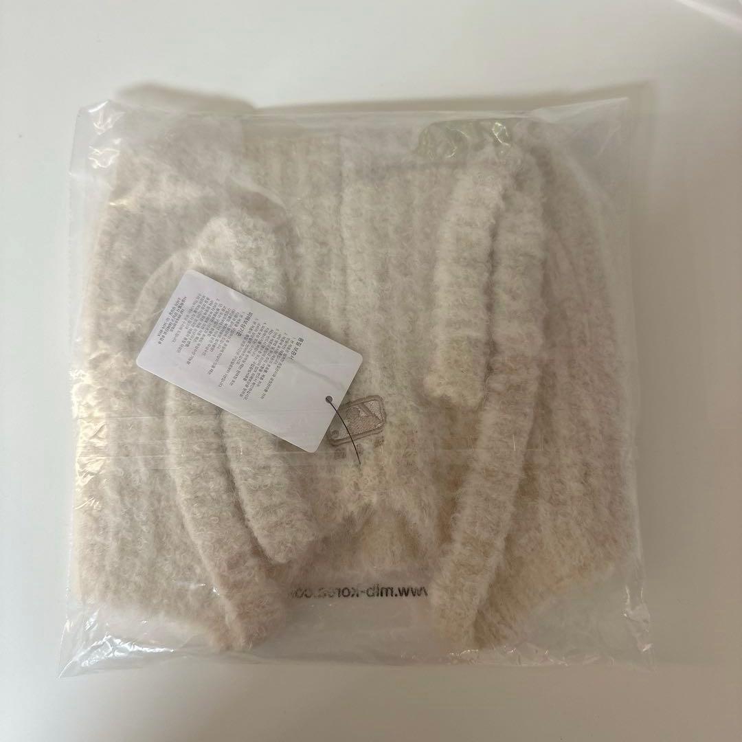 MLB Korea 猫耳 ミャオン ビーニー 紐付き 韓国限定 ホワイト