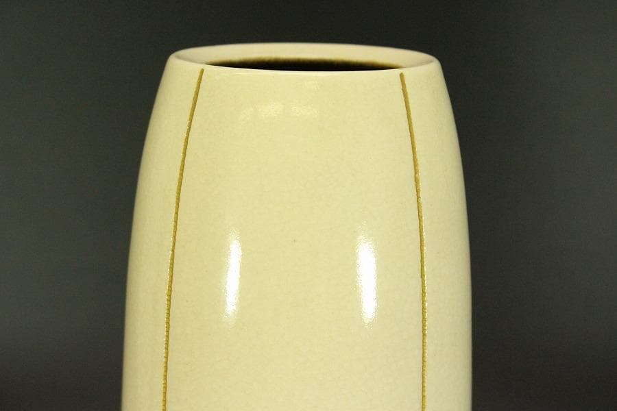 伊藤陶山造 粟田金彩花瓶 在印 共箱(LC501)