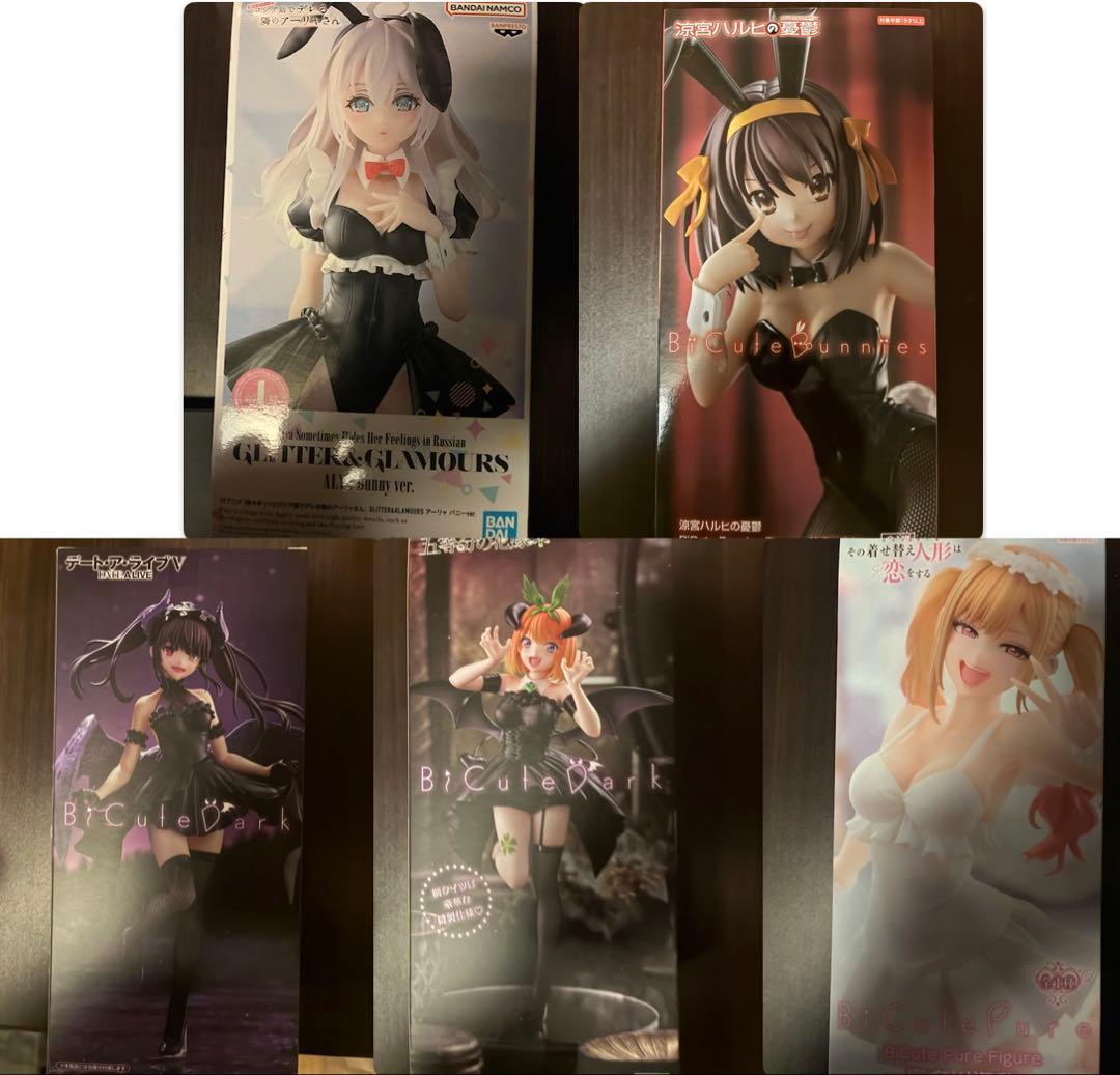 美少女フィギュア 5体セット バニー＆ダーク 四葉 ハルヒ 狂三 海夢 アーリャ