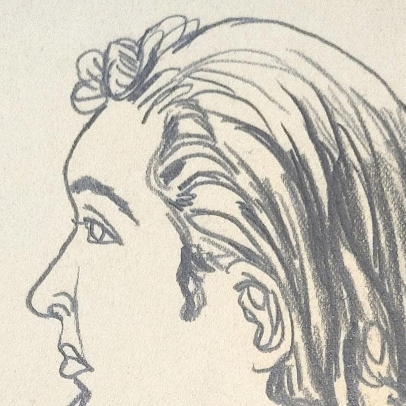 ☆中西利雄☆「婦人像」素描　デッサン画 大衣サイズ