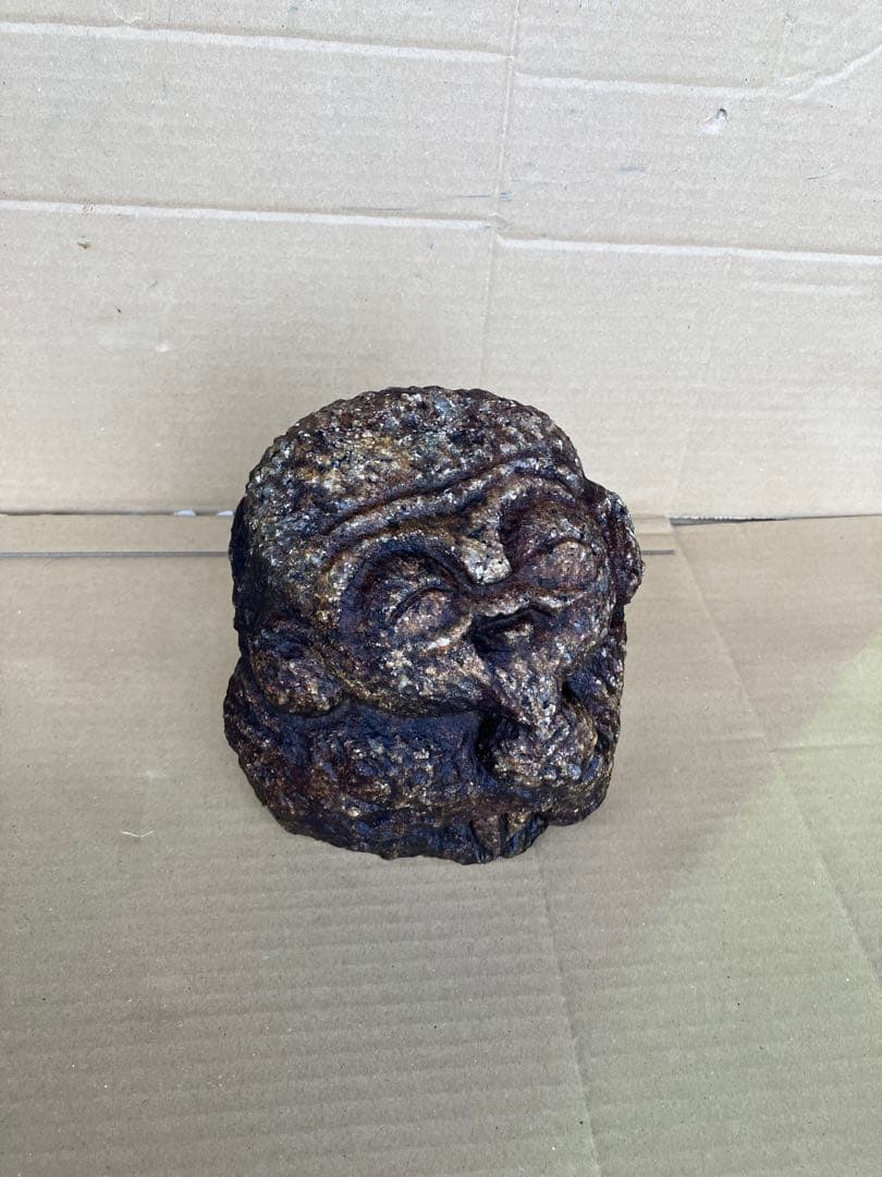 国産　御影石製　宝珠大黒天　石彫　置物