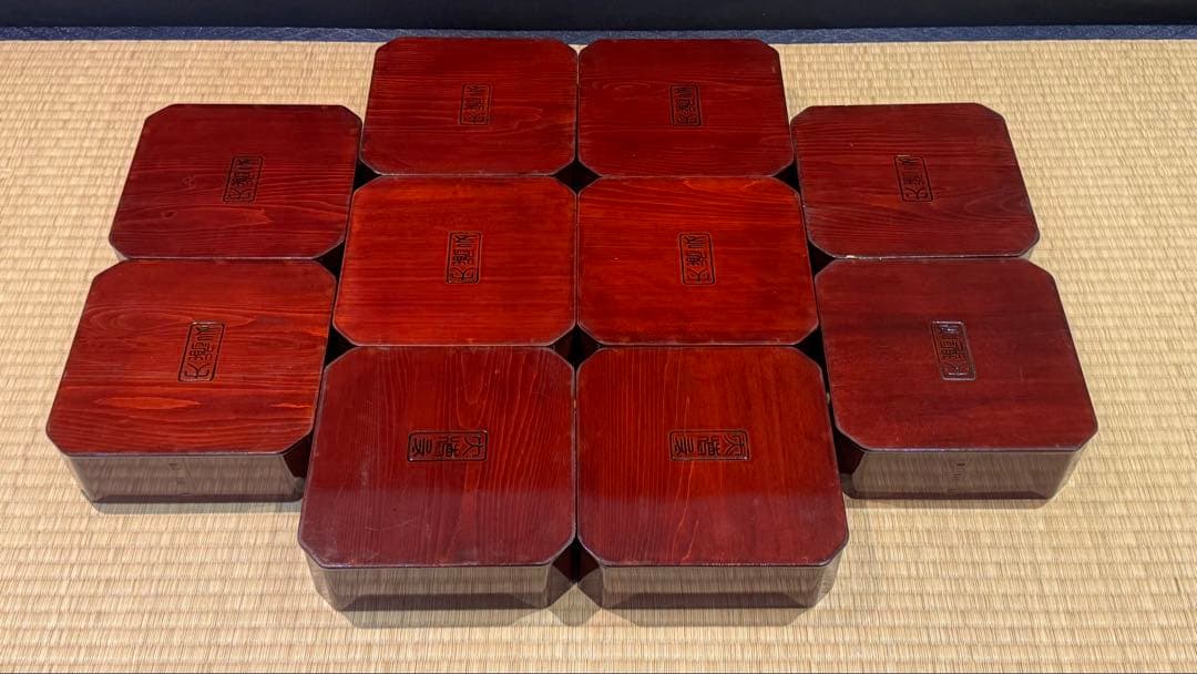 溜塗 大徳寺弁当 10客 縁高 共箱