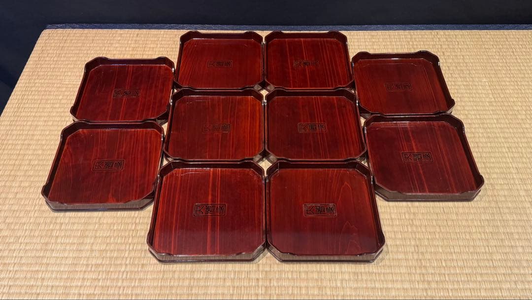 溜塗 大徳寺弁当 10客 縁高 共箱