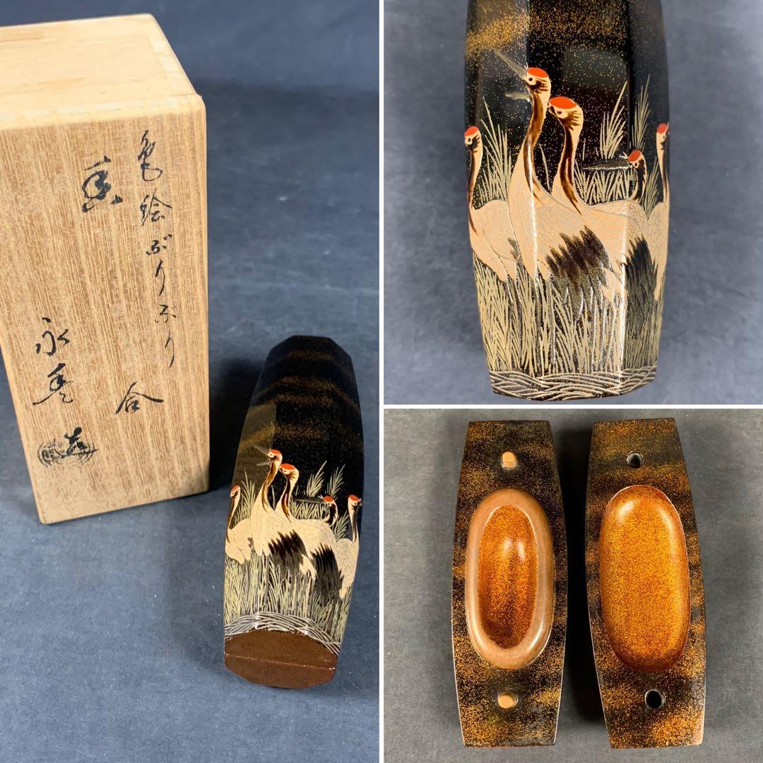 E325 送料無料　色絵ぶりぶり　香合　茶道具　茶室　茶道　香道具　共箱