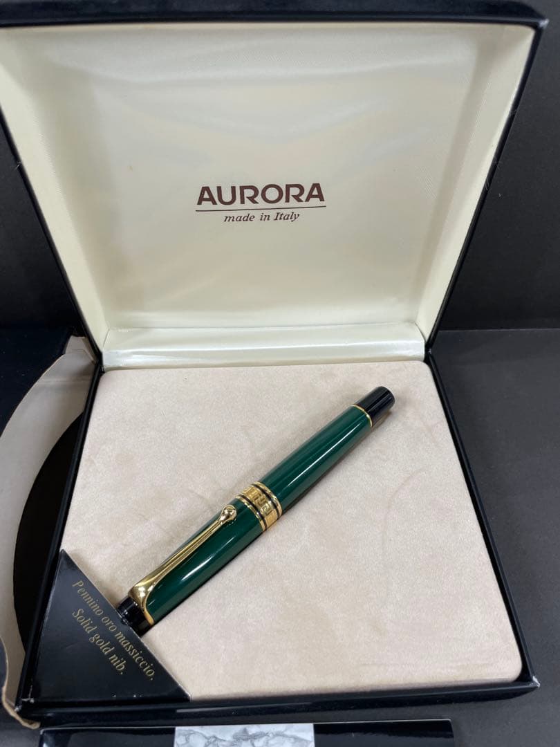 AURORA 緑色 万年筆 14K