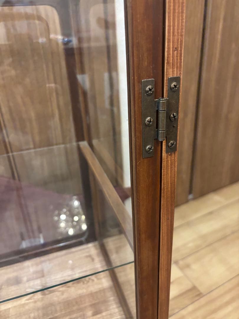 リメイク品　アンティークガラスケース　2段飾り棚