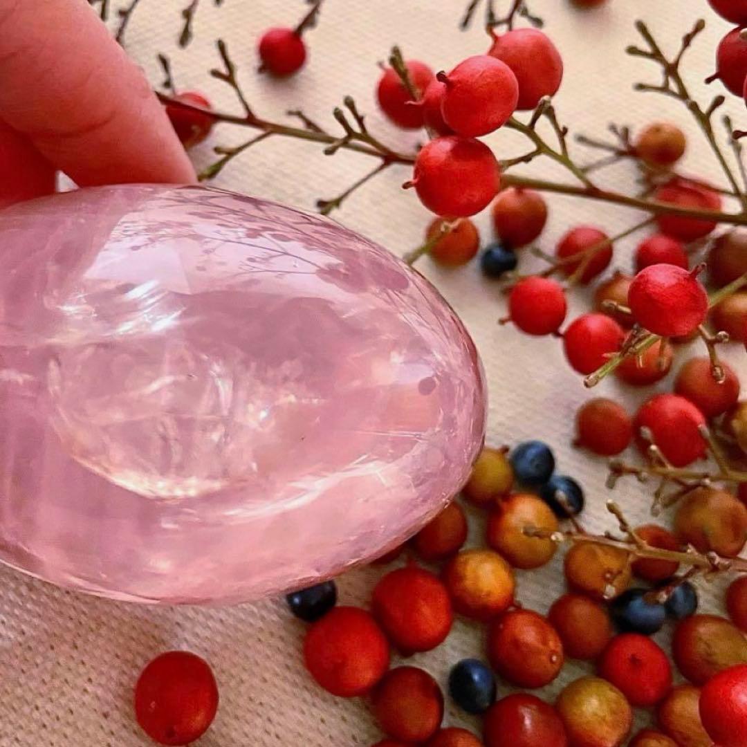 Q-1 【高品質】虹入りローズクォーツ ピンク　165g