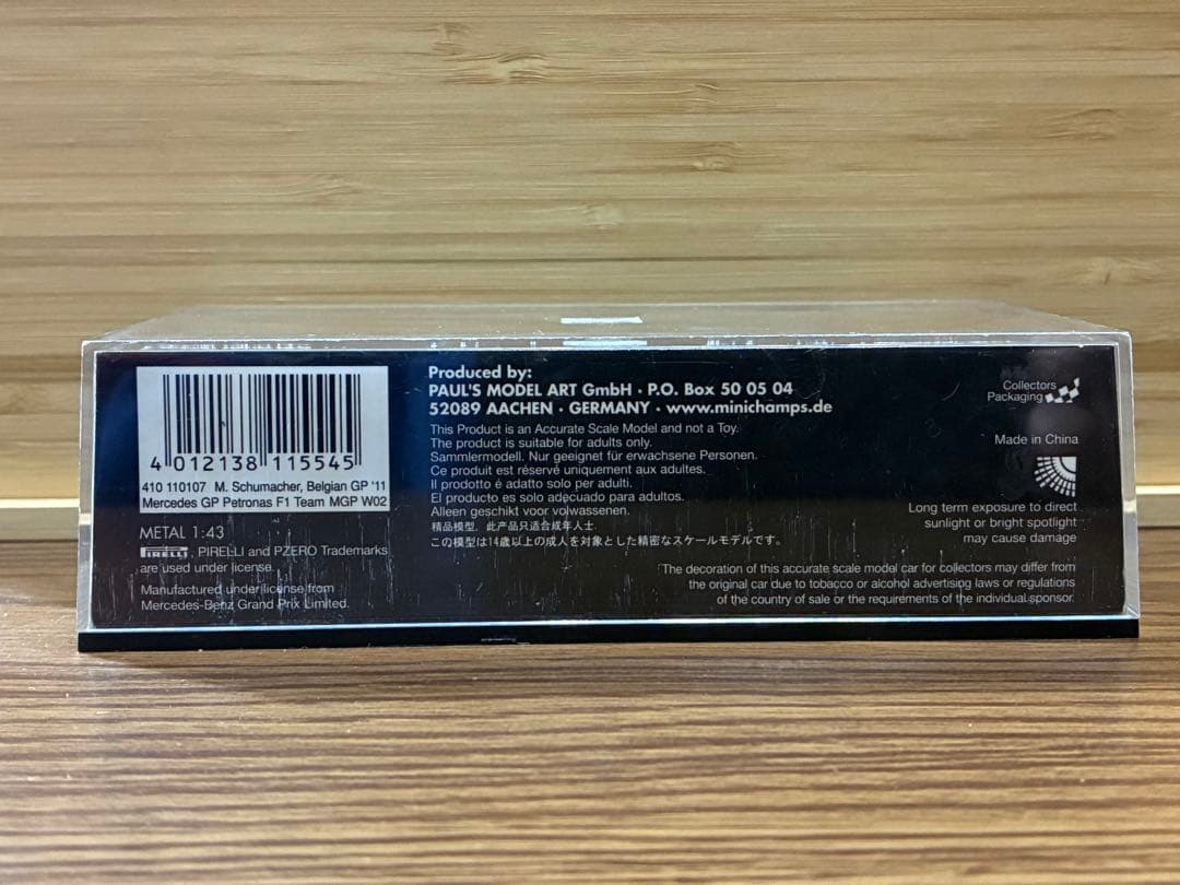 ミニチャンプス1/43メルセデスMGP M.シューマッハ2011年ベルギーGP
