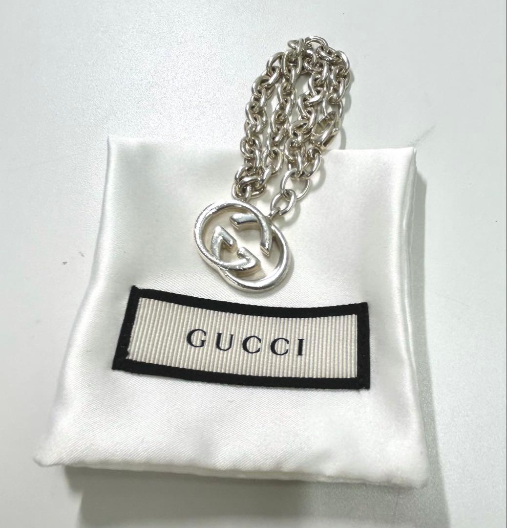 GUCCI シルバー ロゴチャーム ブレスレット SV925 スターリング