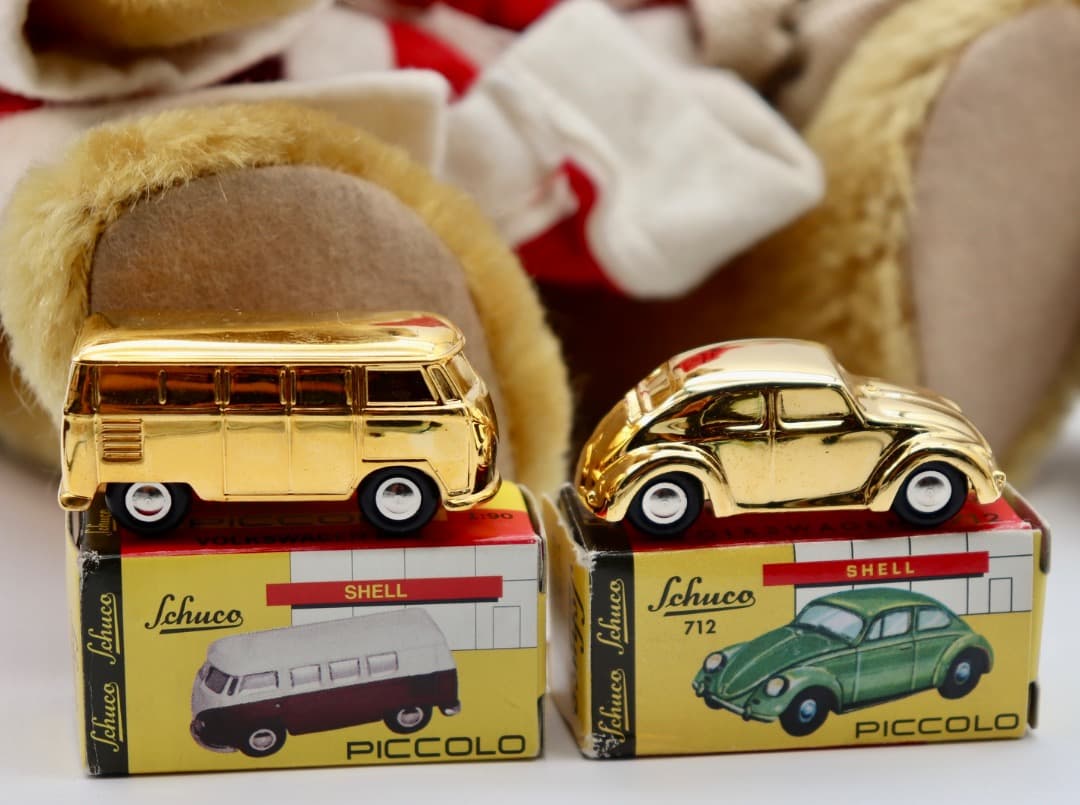 SCHUCO サンタクロース テディベア32cm ピッコロ２台付き