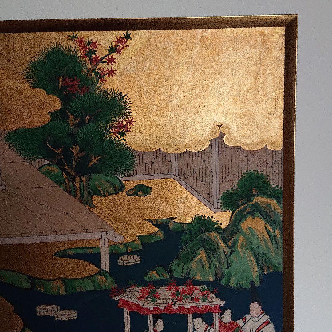 源氏色紙絵  肉筆 金箔    土佐派      江戸初期