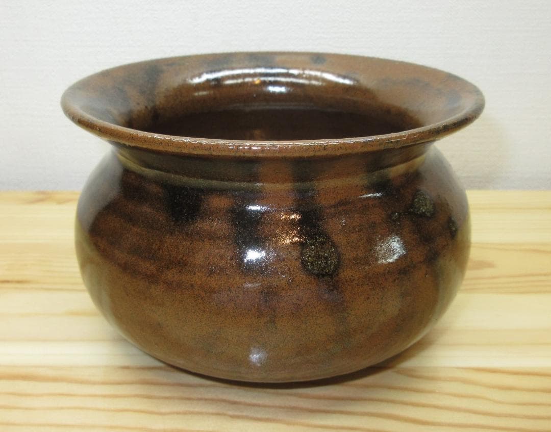 送料込【逢絢亭】茶道具 建水 美濃焼 瀬戸釉 エフゴ形 加藤弥右衛門 共箱入り