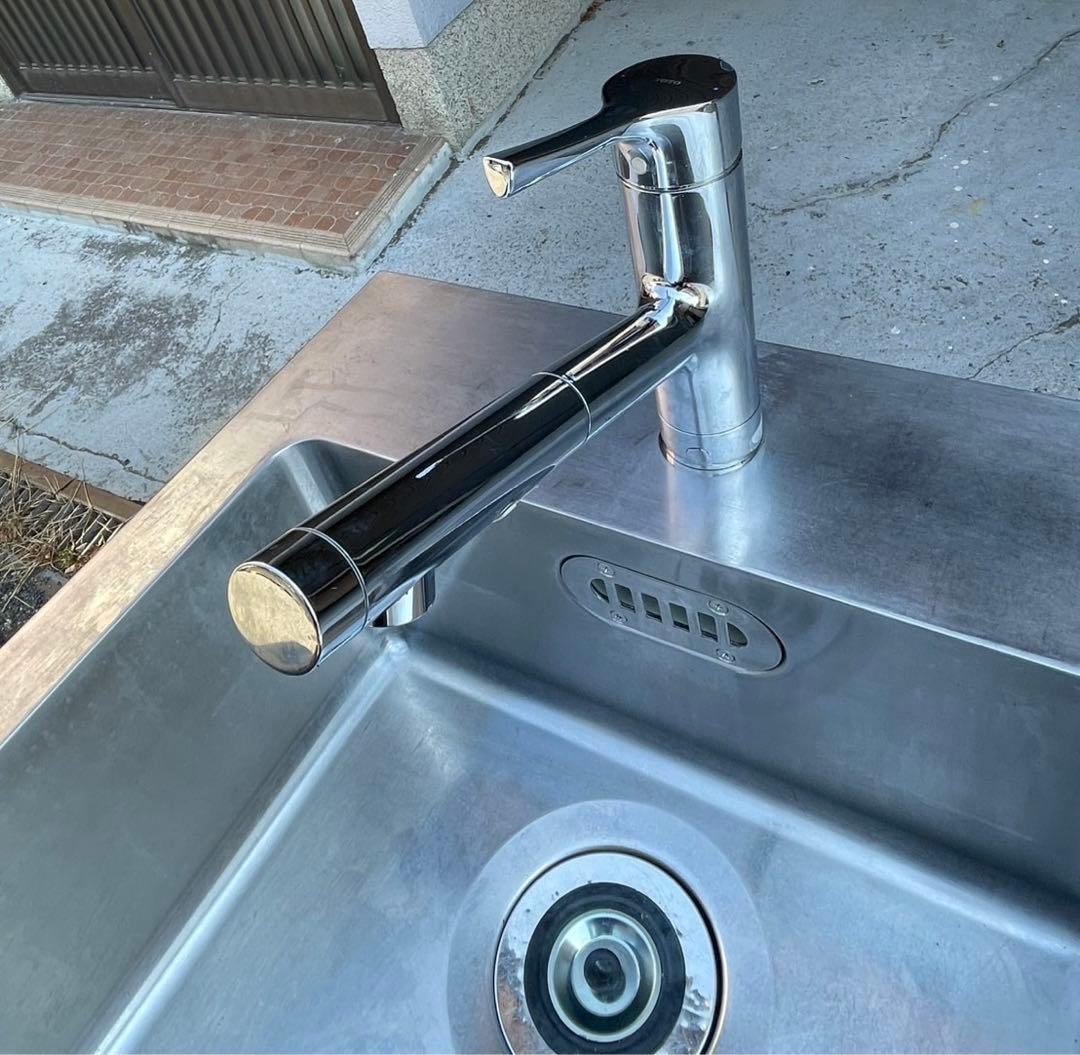 特注品 業務用 1槽シンク 伸びる 混合水栓付き 幅700×奥650×高さ850