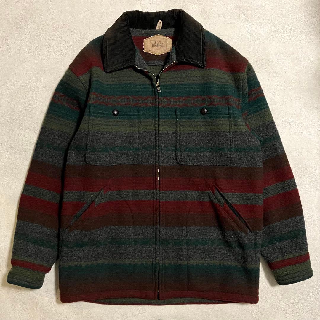 90's Woolrich ウールリッチ ネイティブボーダー ウールジャケット