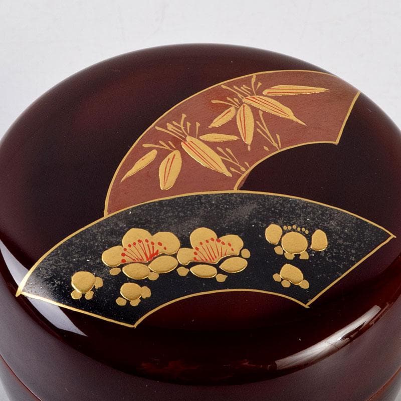 茶道具　雅康作　松竹梅蒔絵　平棗　共布共箱　V　8818