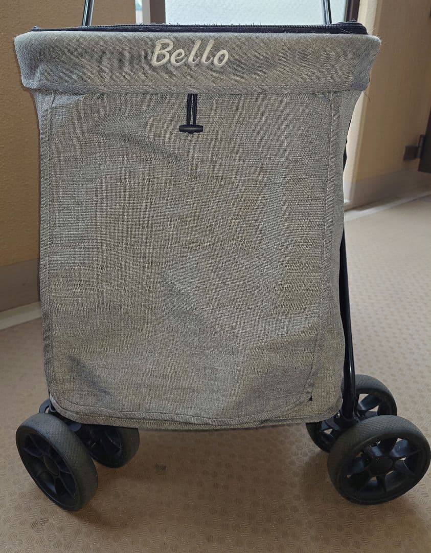 ペットカート グレー スチールフレーム　中型犬用　 折りたたみ式　耐荷重30kg