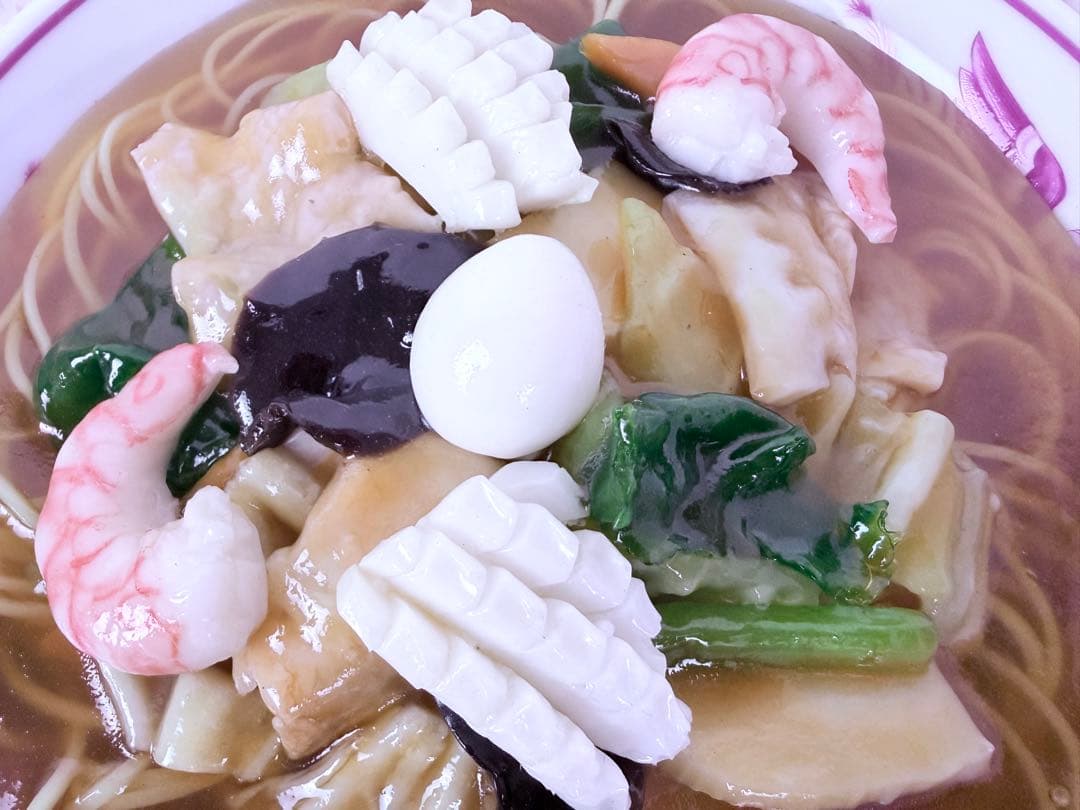 食品サンプル 五目そば 中華あんかけ 直径約21.5cm 昭和レトロ