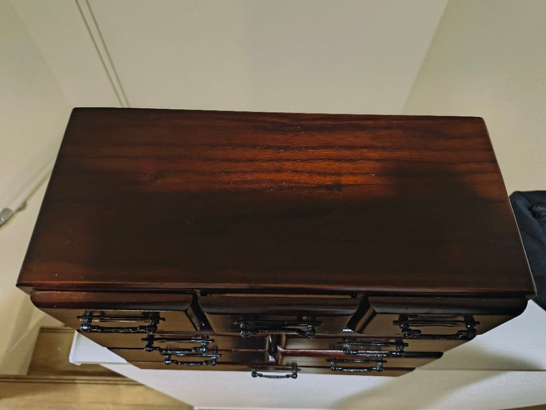 木製小型タンス 8引き出し 赤内装