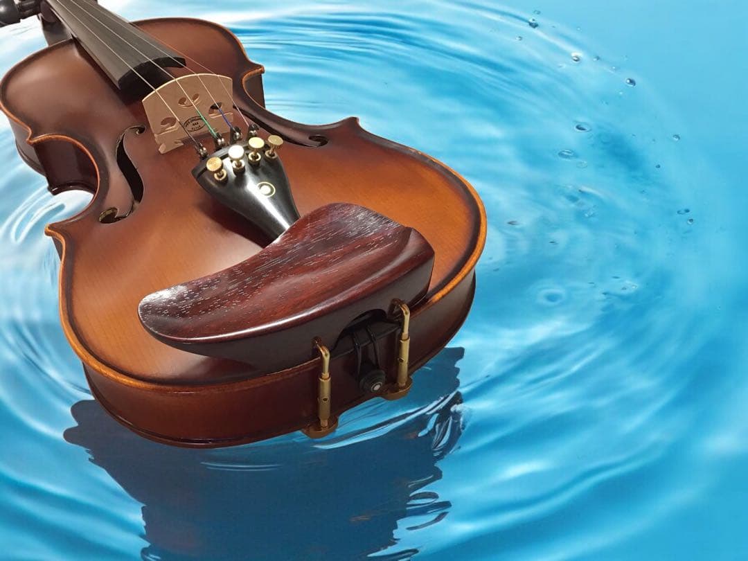 工芸会正会員　松岡裕治による　紅ローズ紫檀　バーバー型　バイオリン顎当