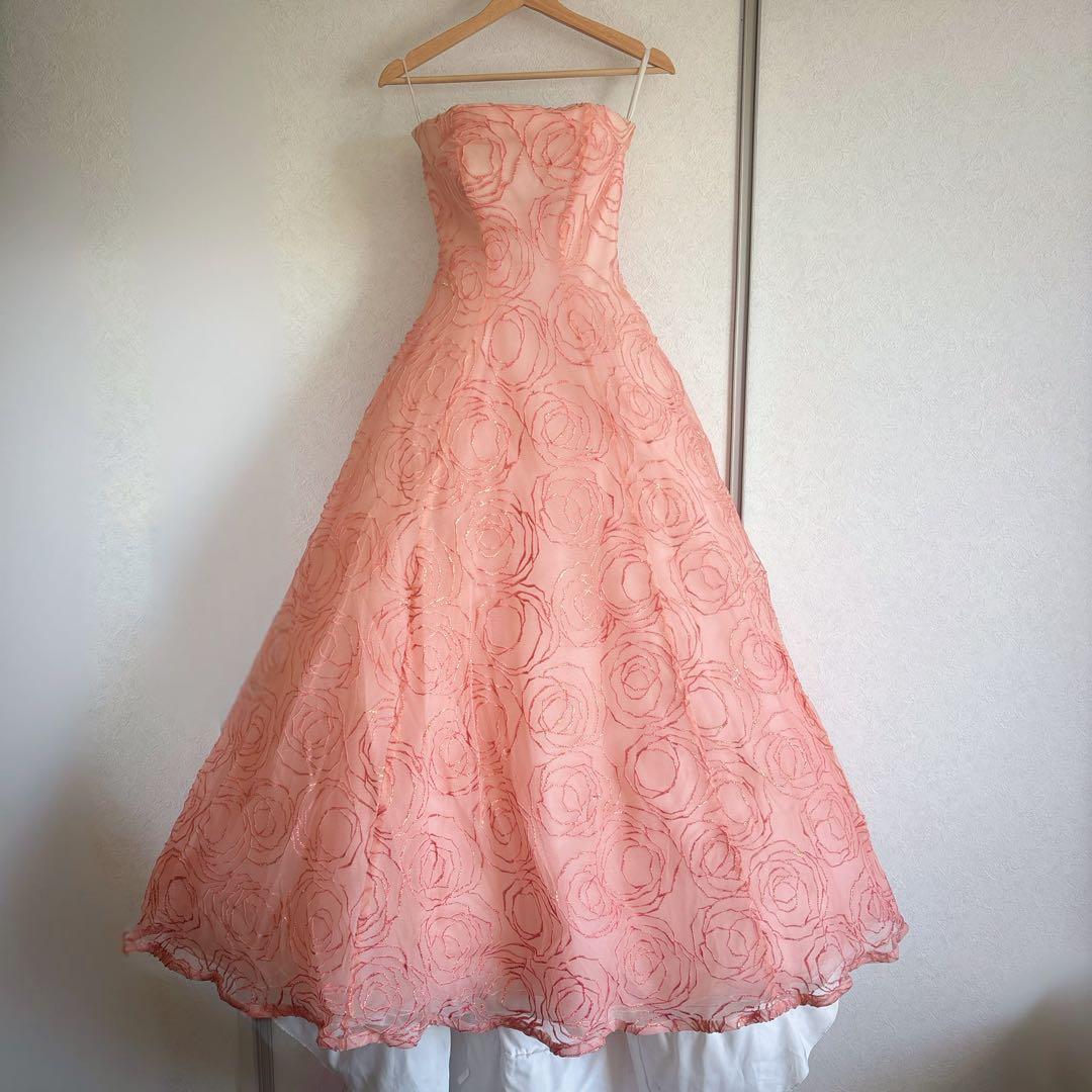 flowerpink ドレス 11号 約Lサイズ(ウエディング結婚式発表会演奏会