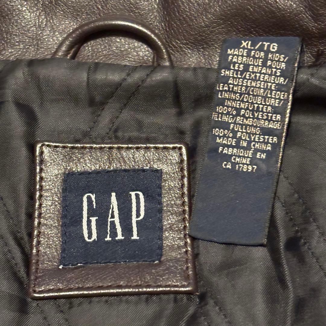 90s old ギャップ 本革 レザージャケット ブルゾン 中綿キルト y2k