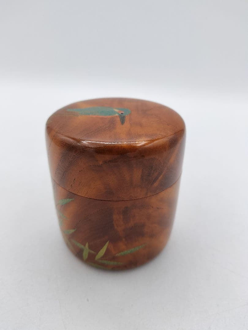 c666 寸胴茶器 﨔 翡翠蒔絵 中村宗悦 木箱 茶道具 古物